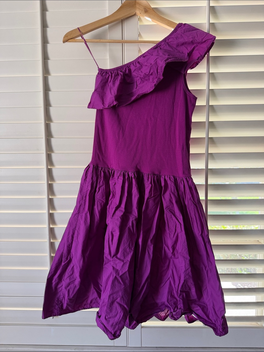 MOLO Girls One-Shoulder Ruffle Dress - Purple